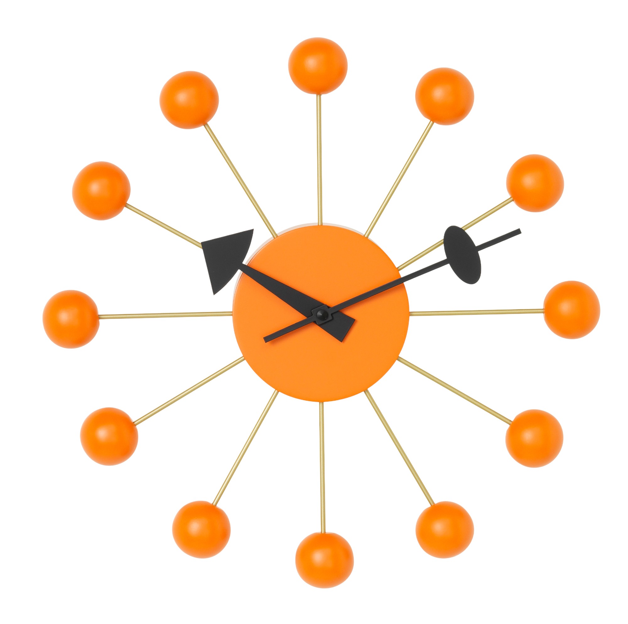 Ball Clock Wanduhr - orange Vitra