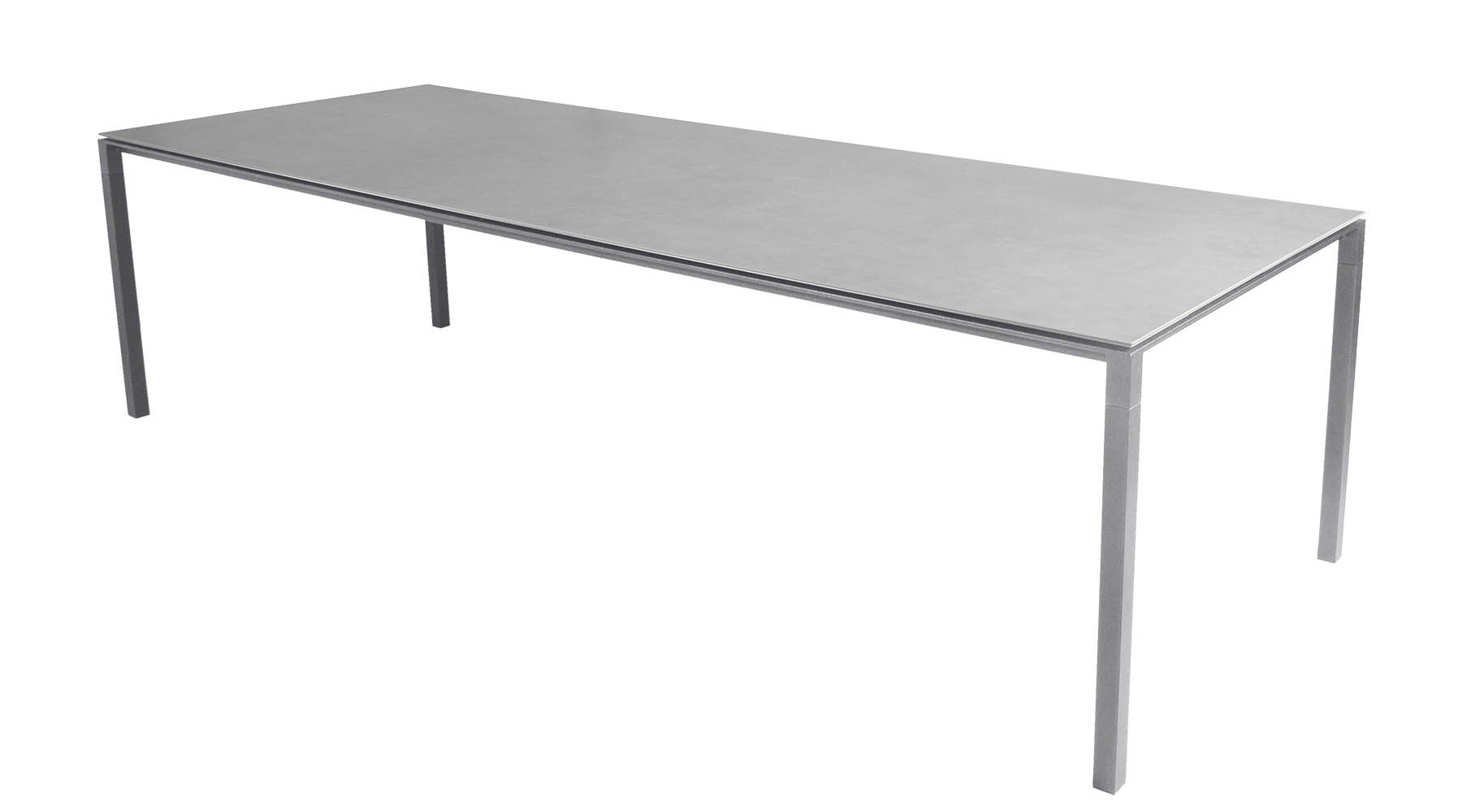 Pure Outdoor Esstisch groß B 280 x T 100 x H 73 cm Gestell Hellgrau Platte betongrau Cane-Line 