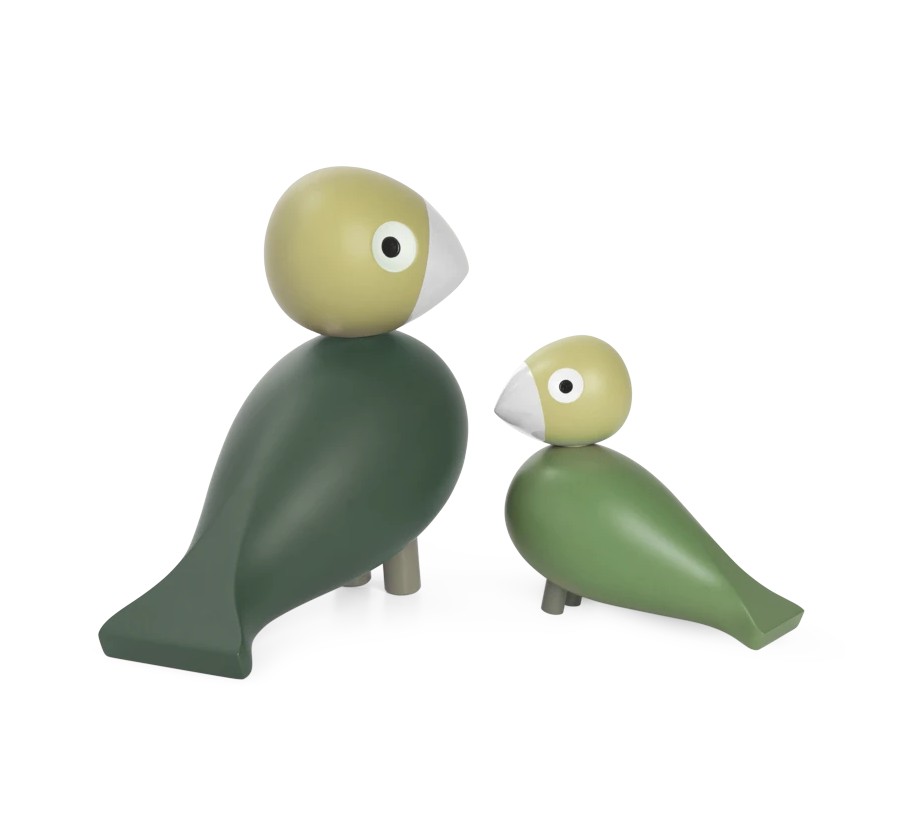 Liv & Lykke Grün Singvögel Holzfigur Kay Bojesen 
