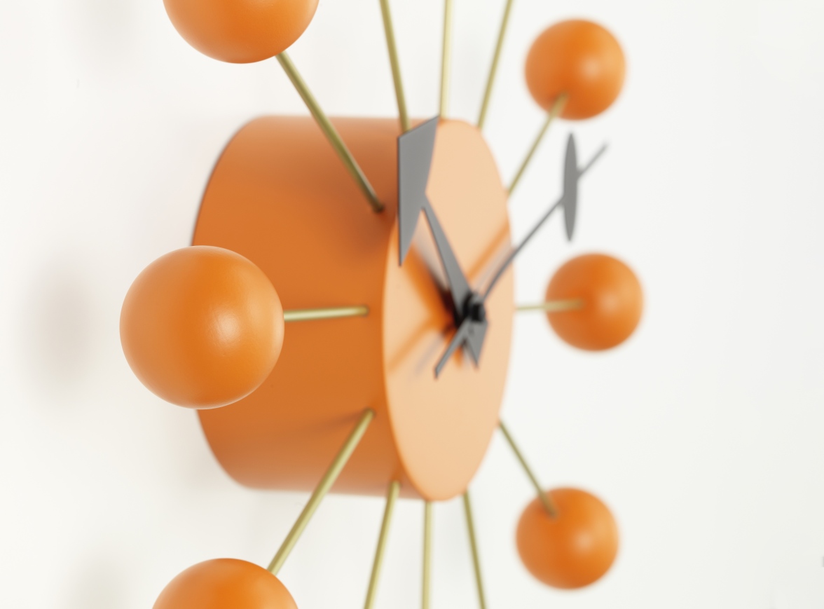 Ball Clock Wanduhr - orange Vitra
