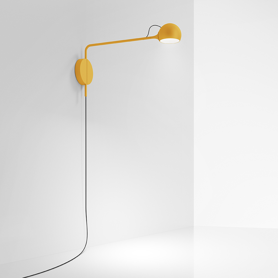 Ixa Wandleuchte Plug gelb Artemide