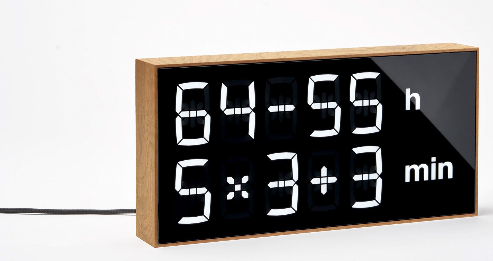Digital Clock LED Digitaluhr  / Tischuhr / Wanduhr Wood Holz Eiche Albert Clock