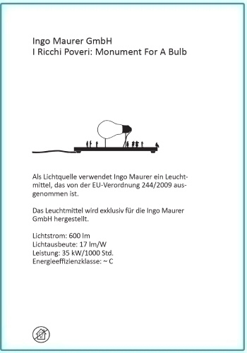 I Ricchi Poveri Monument for a Bulb Tischleuchte Ingo Maurer