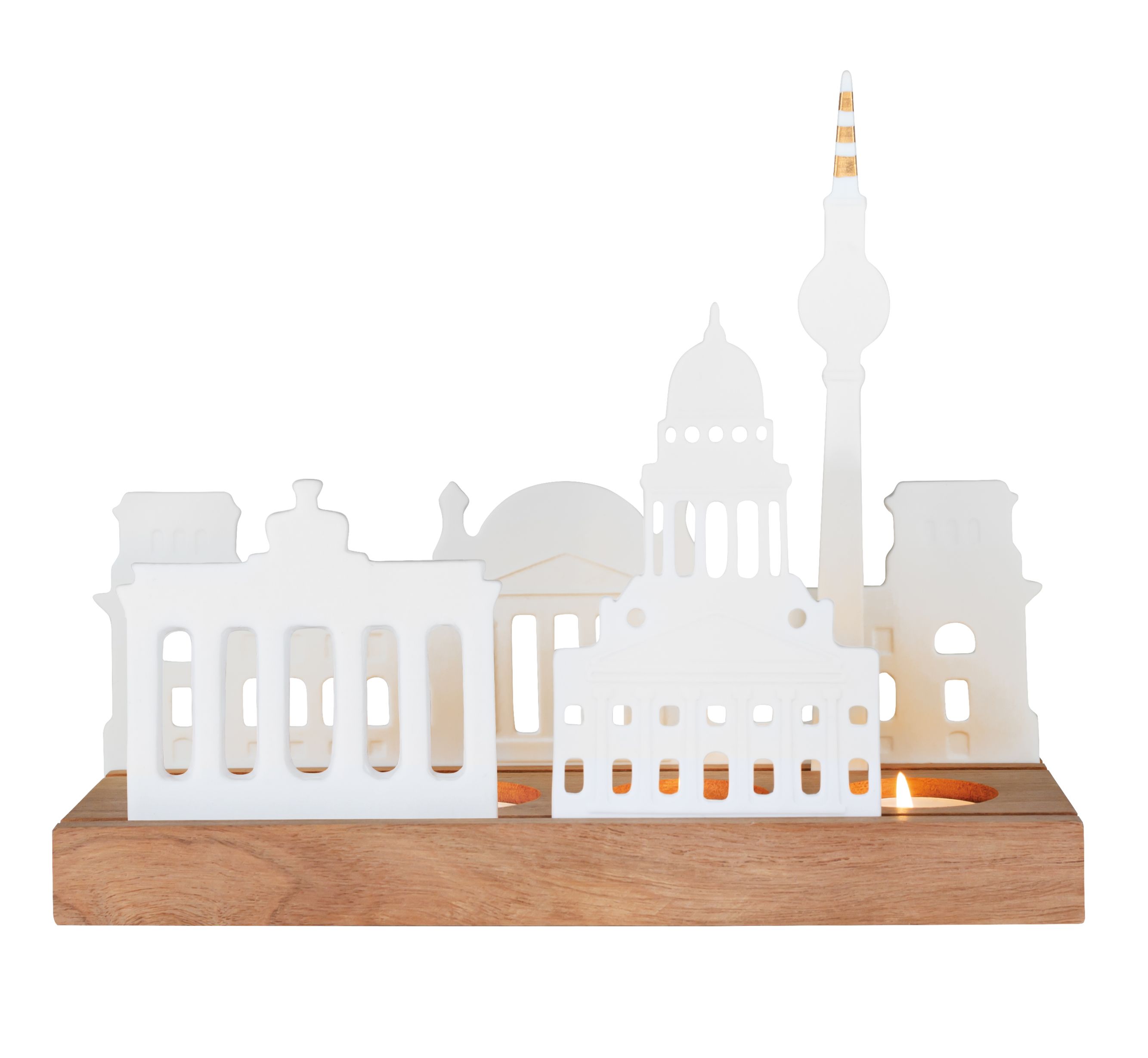 Lichtobjekt Stadtsilhouette Berlin Räder