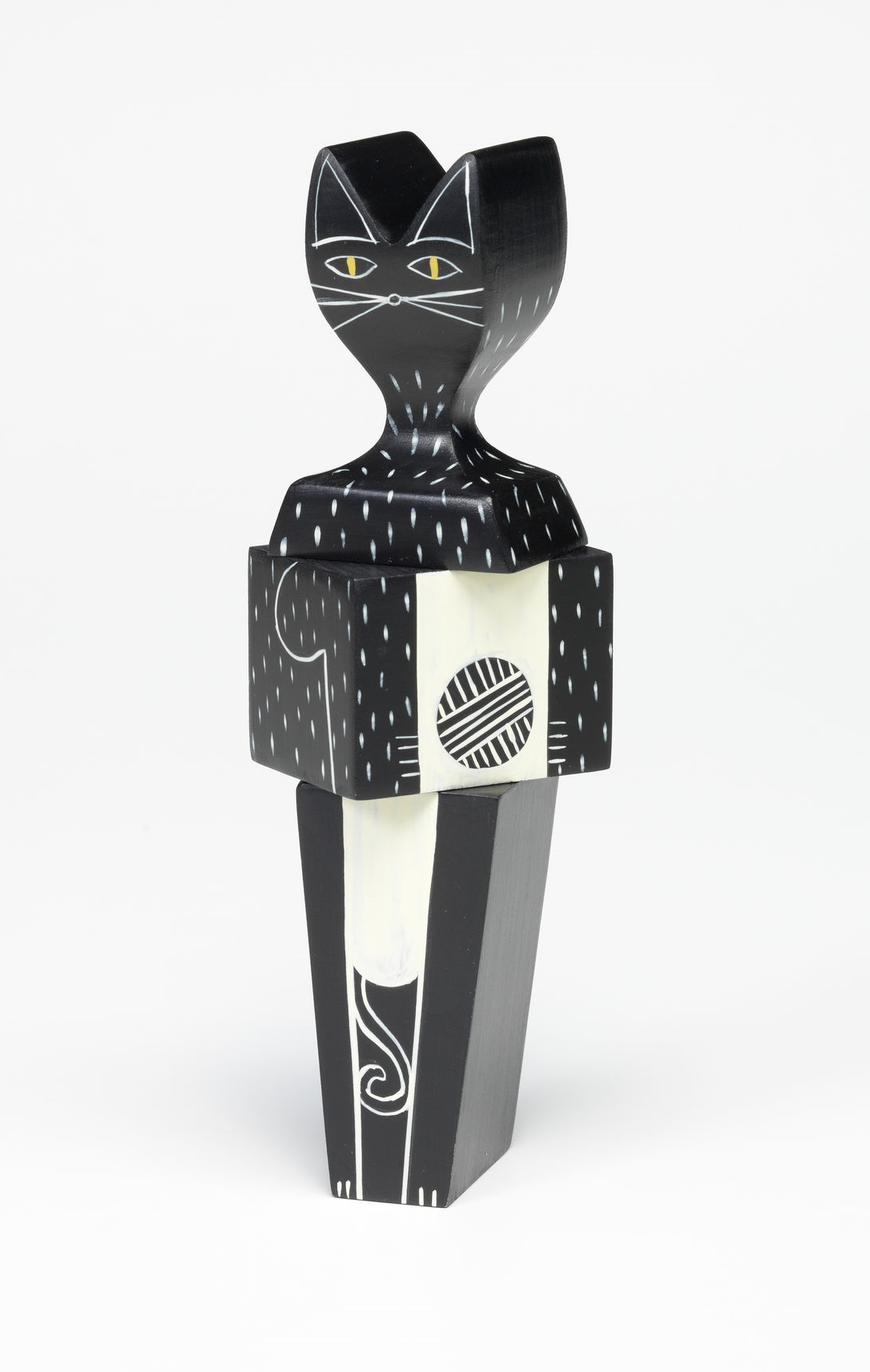 Wooden Dolls Katze / Hund Holzfigur Vitra Katze klein