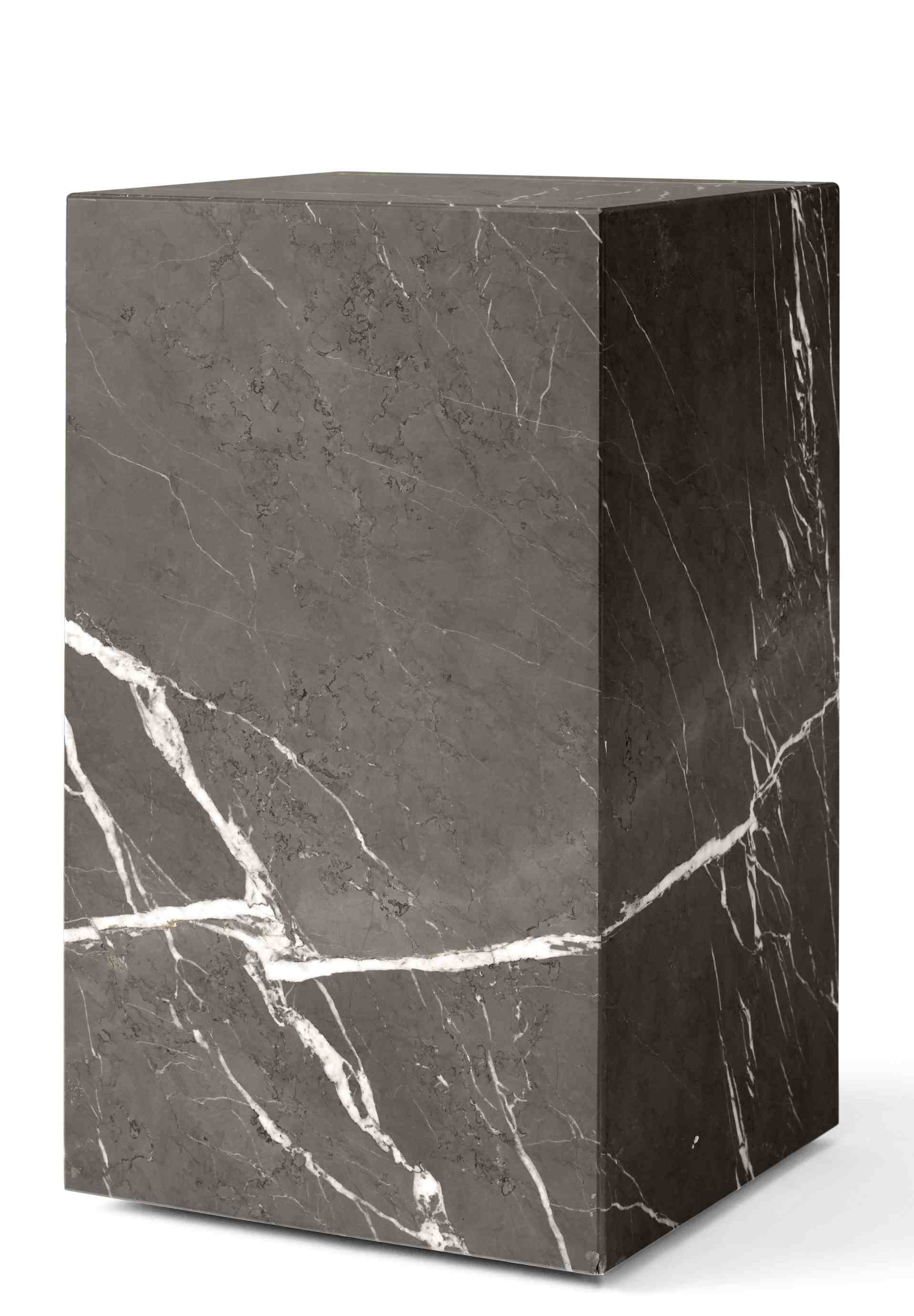 Plinth Tall Beistelltisch Audo Braun, Grau Marmor Kendzo Plinth Tall Beistelltisch Audo Braun, Grau Marmor Kendzo