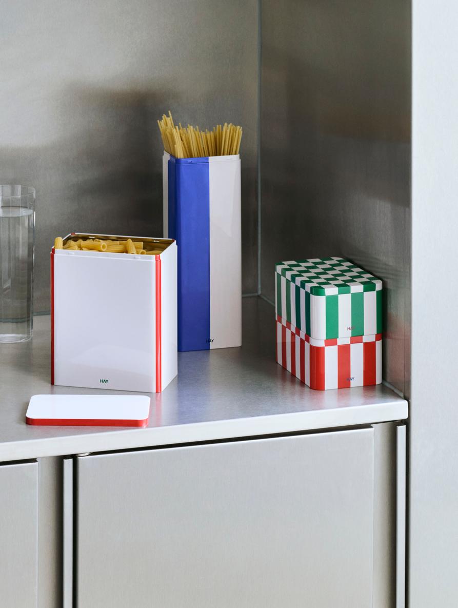 Tin Container Extra Large Off-White, burgundy and green Aufbewahrungsbox Hay