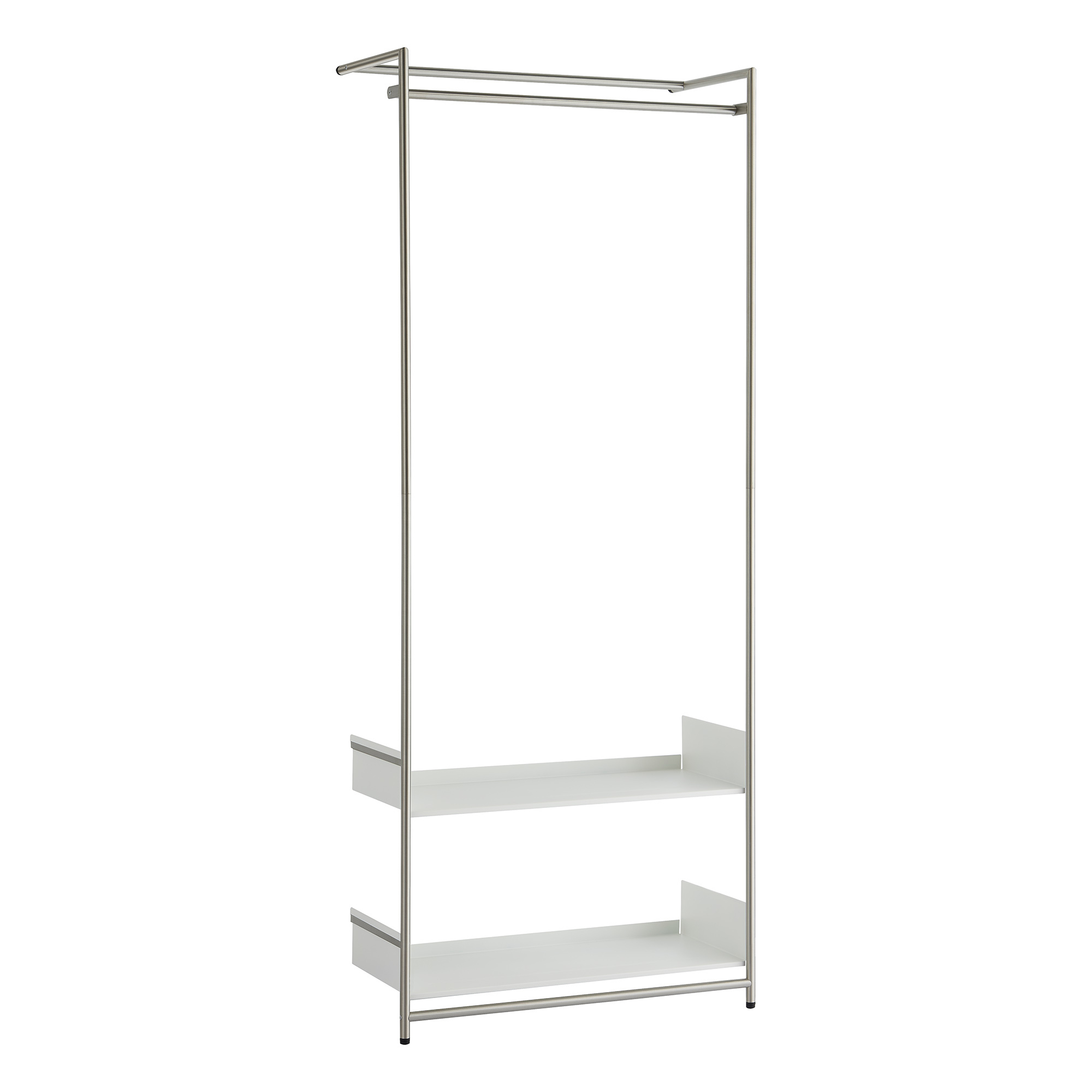 Comba Anlehngarderobe Mox Gestell chrom glanz Tablaren weiß Comba Anlehngarderobe Mox Gestell chrom glanz Tablaren weiß