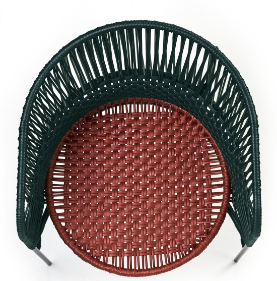 Caribe Chic Dining Chair Stuhl Outdoor ames Moosgrün / Kupfer / Schwarz