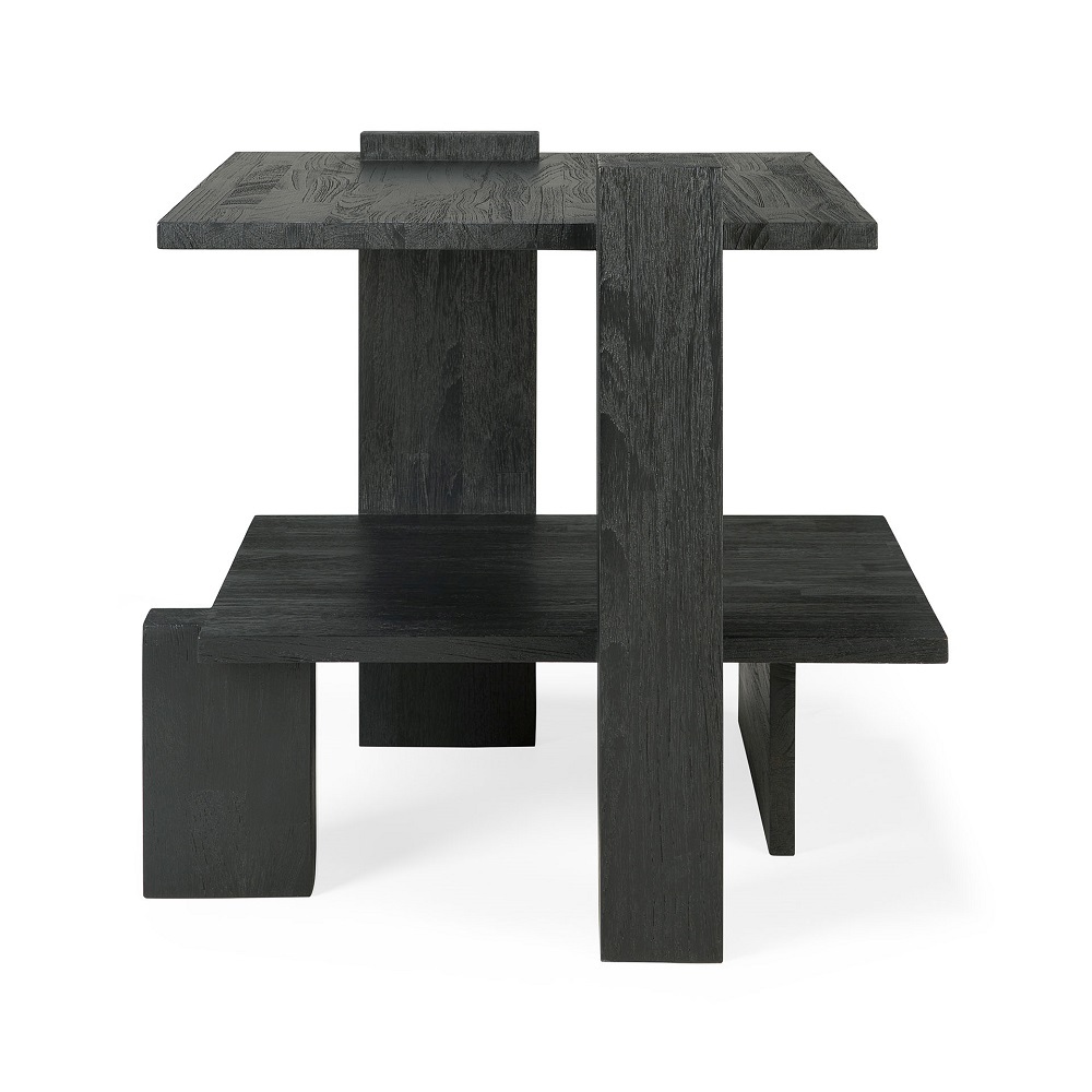 Teak Abstract Side table Beistelltisch Schwarz Ethnicraft