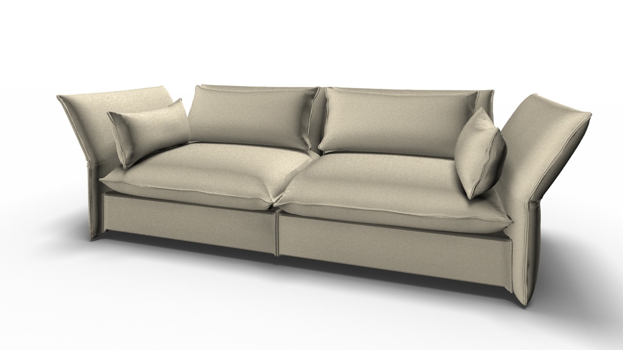 Mariposa 3-Sitzer Sofa Creme Vitra