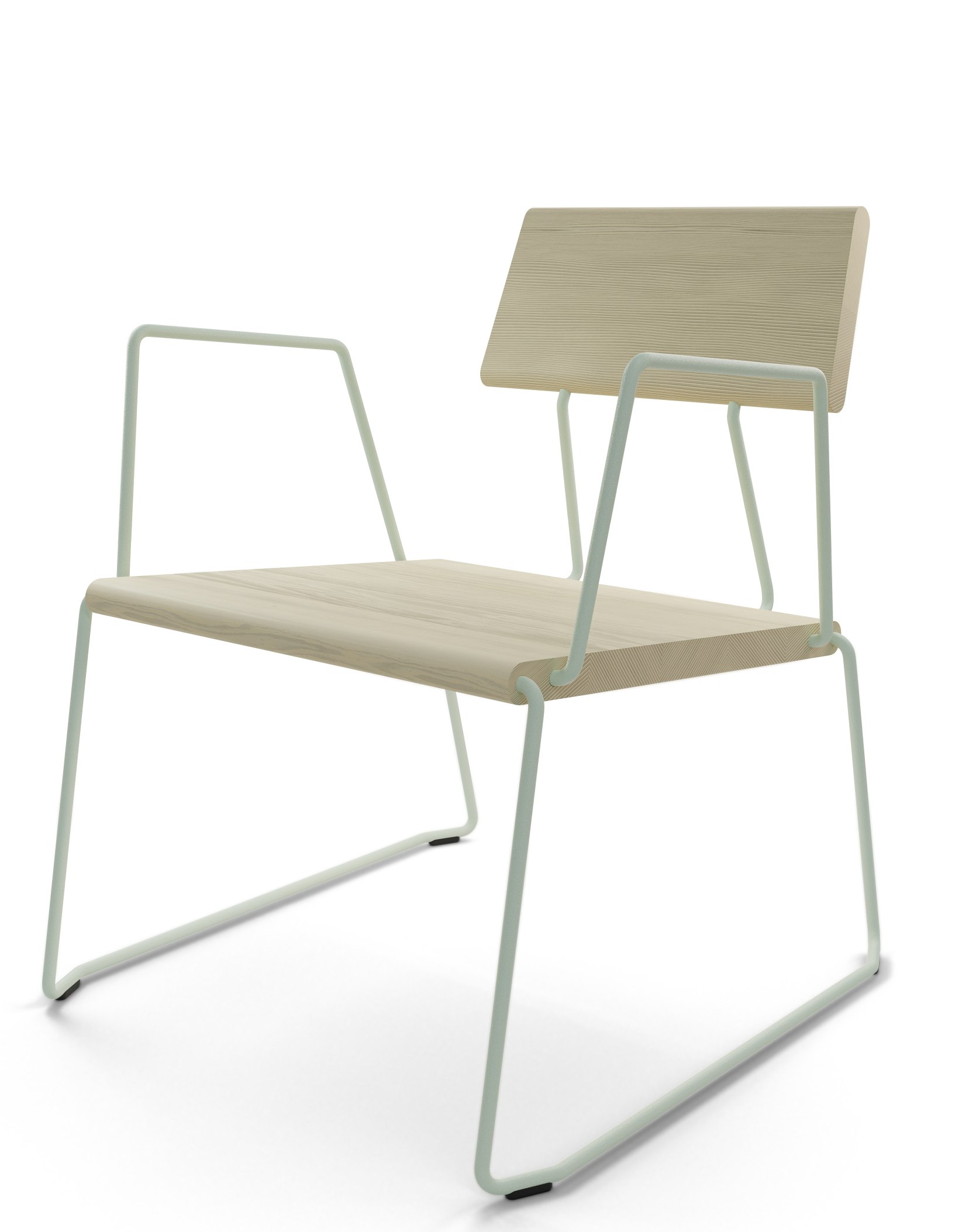 Weißer D:008 Loungechair mit Armlehnen von Fuchs & Habicht, moderner Sessel für Wohnzimmer und Büro.