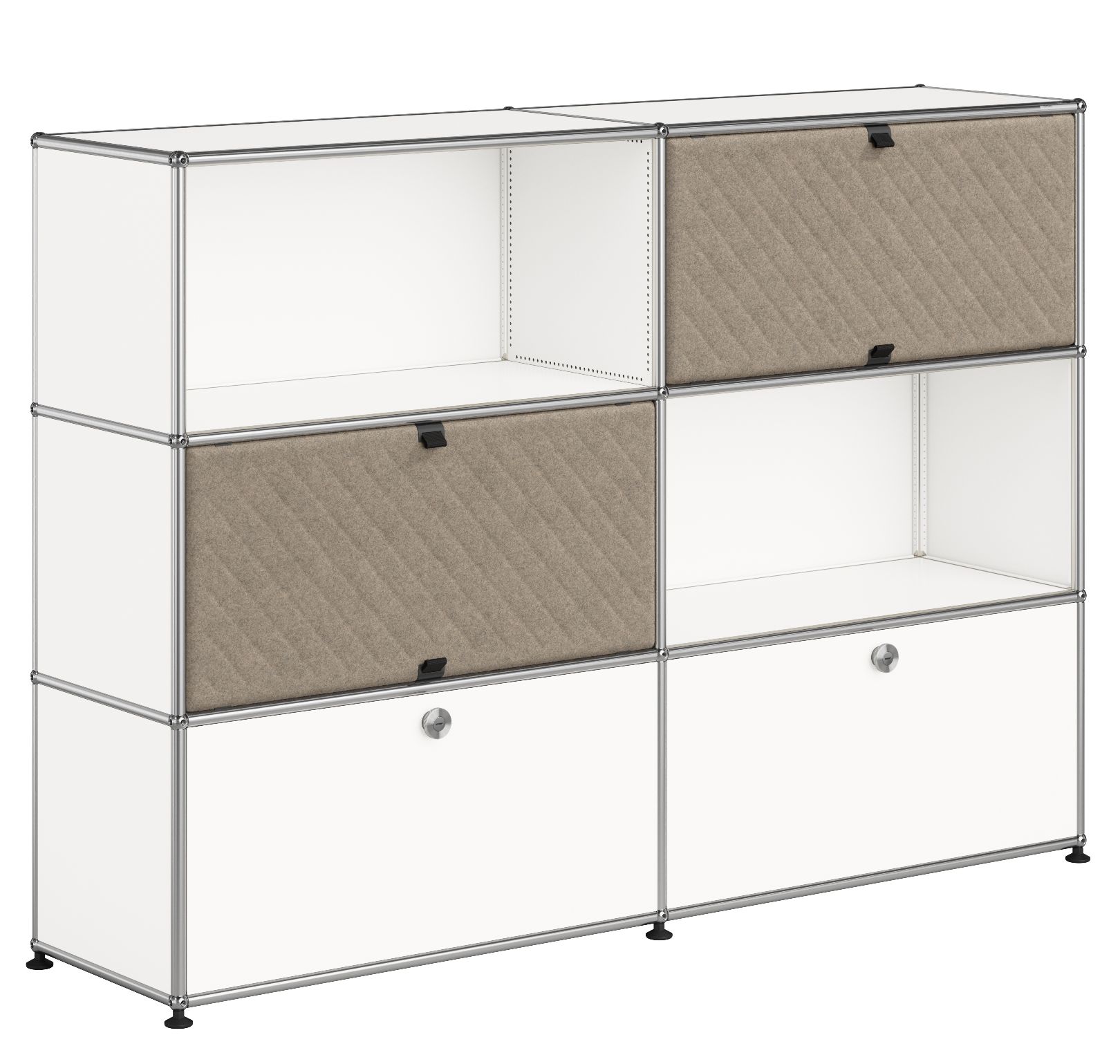 USM Haller Sideboard M66 mit Soft Panels Reinweiss-Taupe