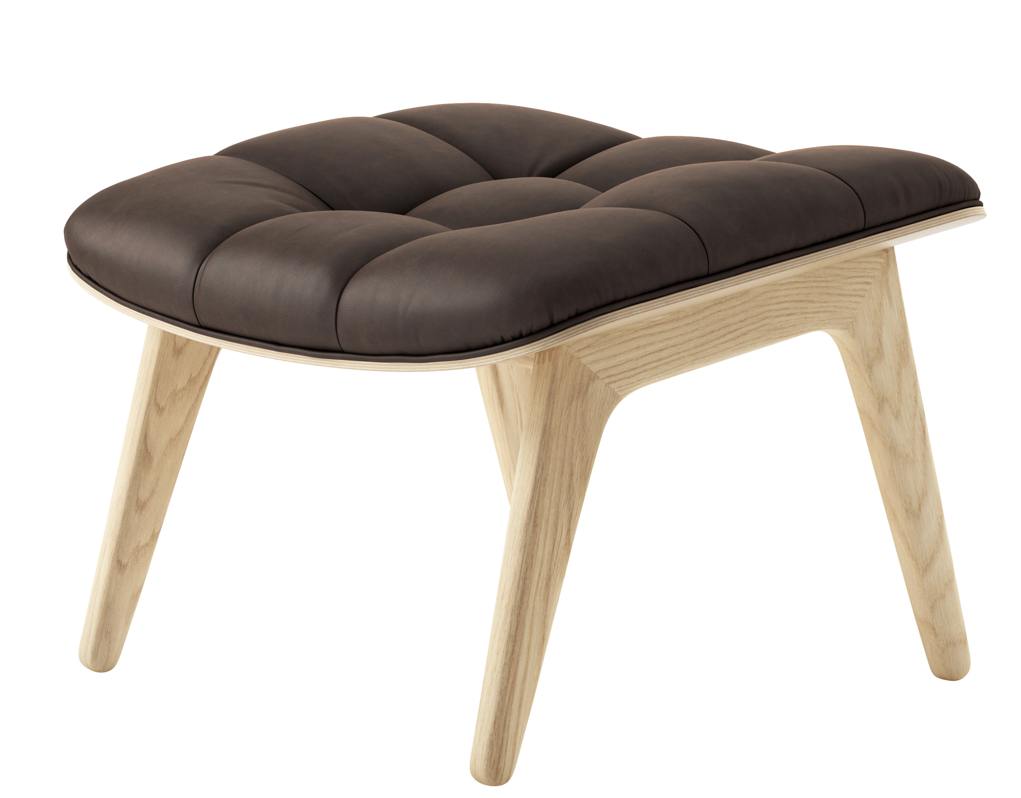 Mammoth Ottoman Lederbezug Norr11-Eiche natur Dunes Leder Dunkel braun