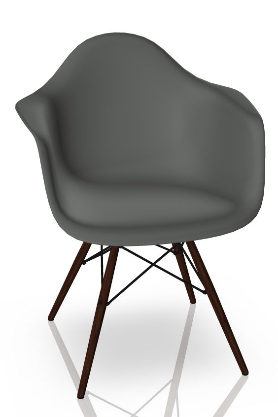 Eames Plastic Arm Chair DAW Stuhl Vitra Ahorn dunkel - Granitgrau