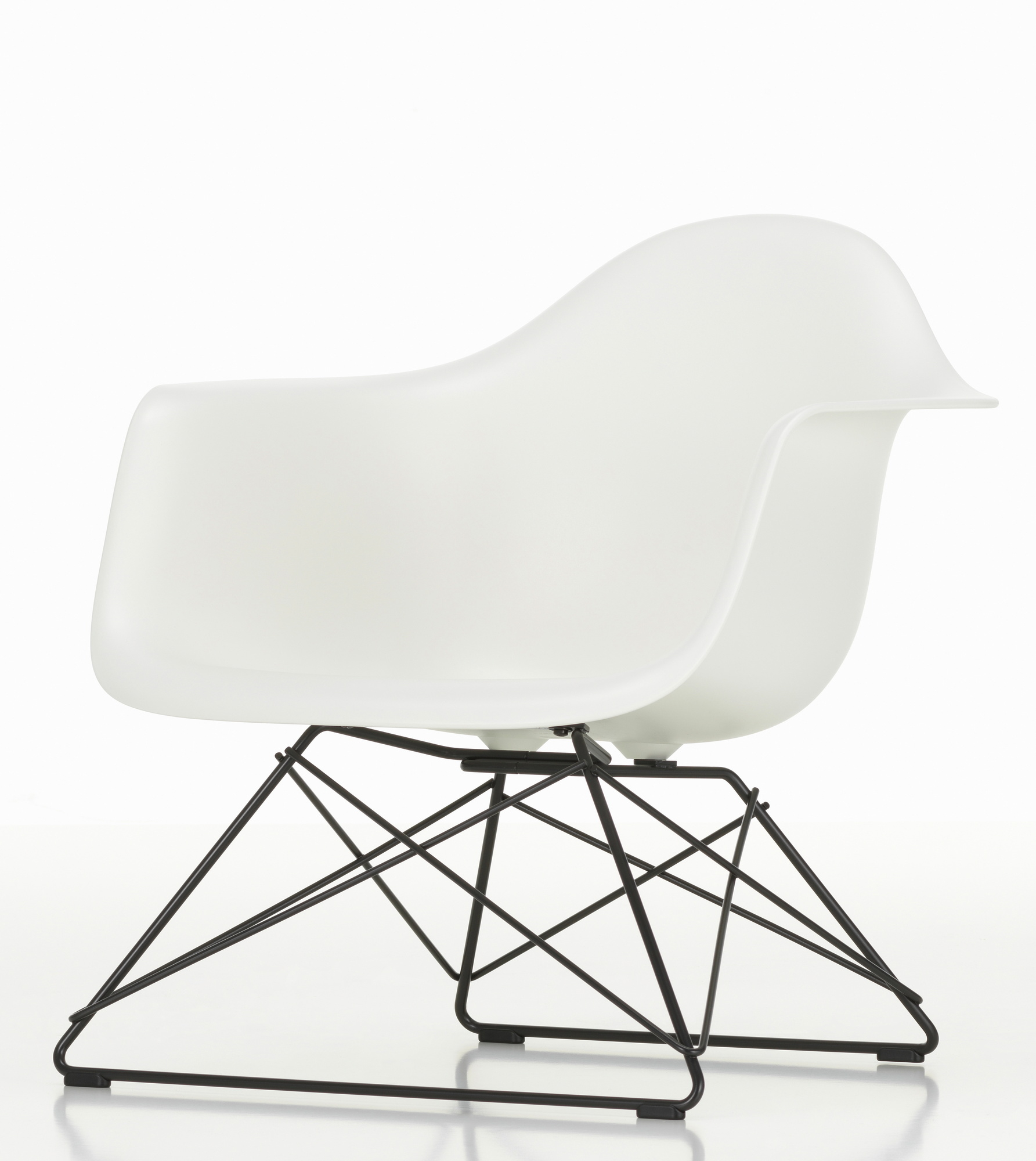 Eames Plastic Arm Chair LAR Stuhl Vitra Weiss - Chrom
