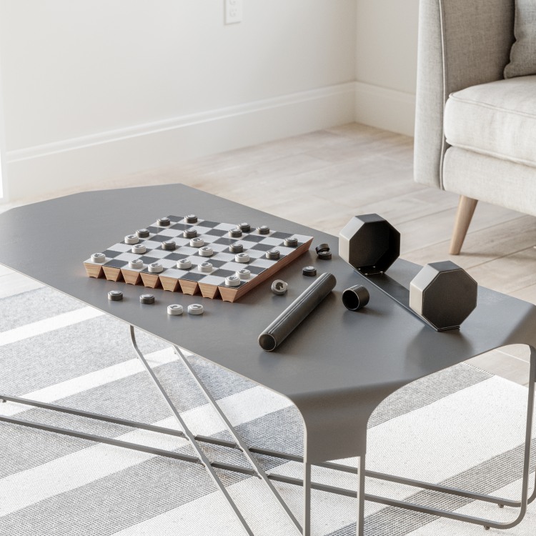 Rolz Chess / Checkers Ser Mobiles Schach- und Dame Set Umbra EINZELSTÜCK
