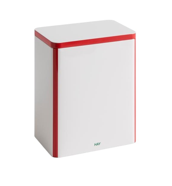 Tin Container Large Off-White and Red Aufbewahrungsbox Hay