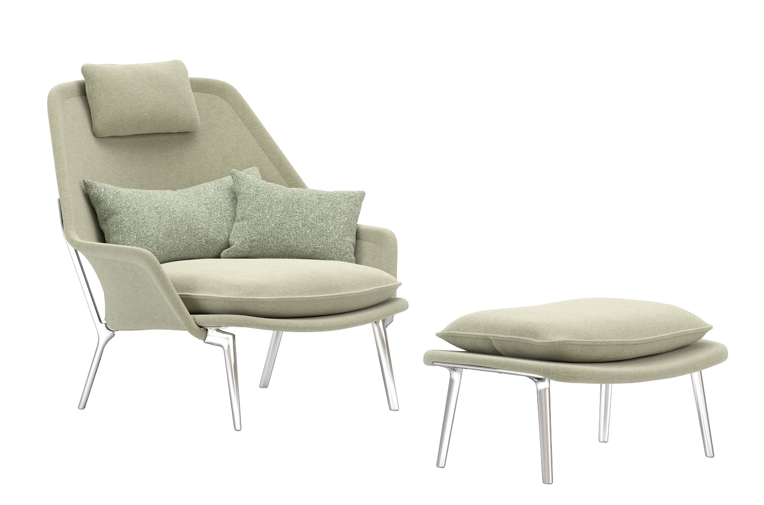 Slow Chair & Ottoman Sessel Stoff Vitra 