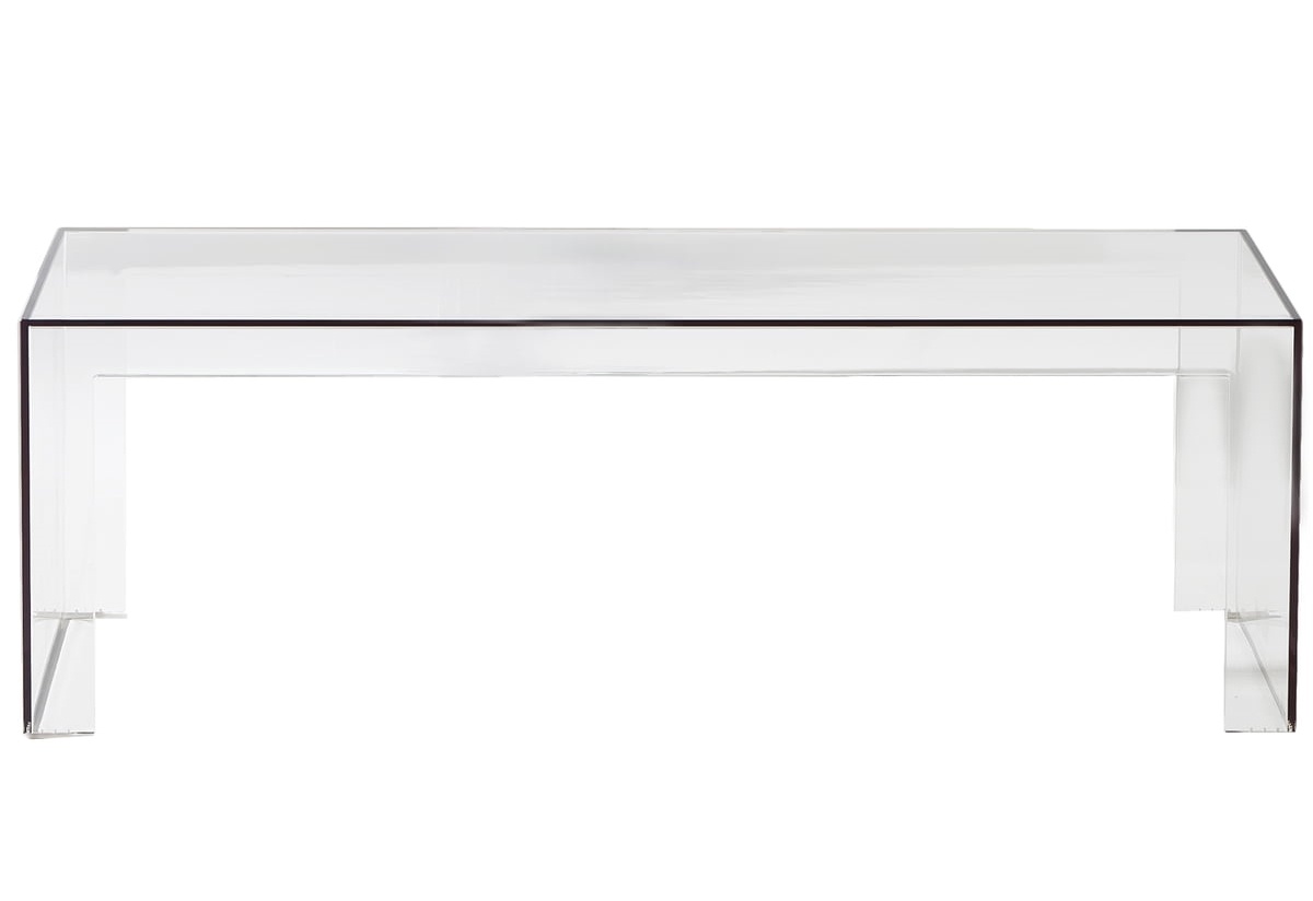 Klarer Kartell Invisible Side Tisch aus transparentem Acrylglas, moderner Design Beistelltisch.
