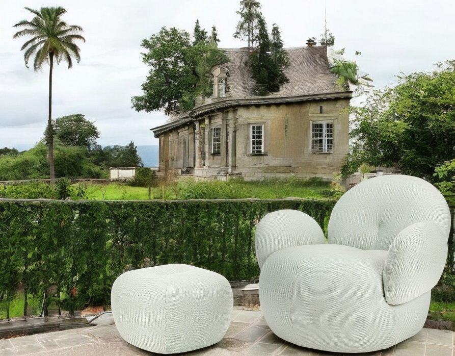 Nana Outdoor Pouf Petite Ottoman Freifrau Manufaktur  