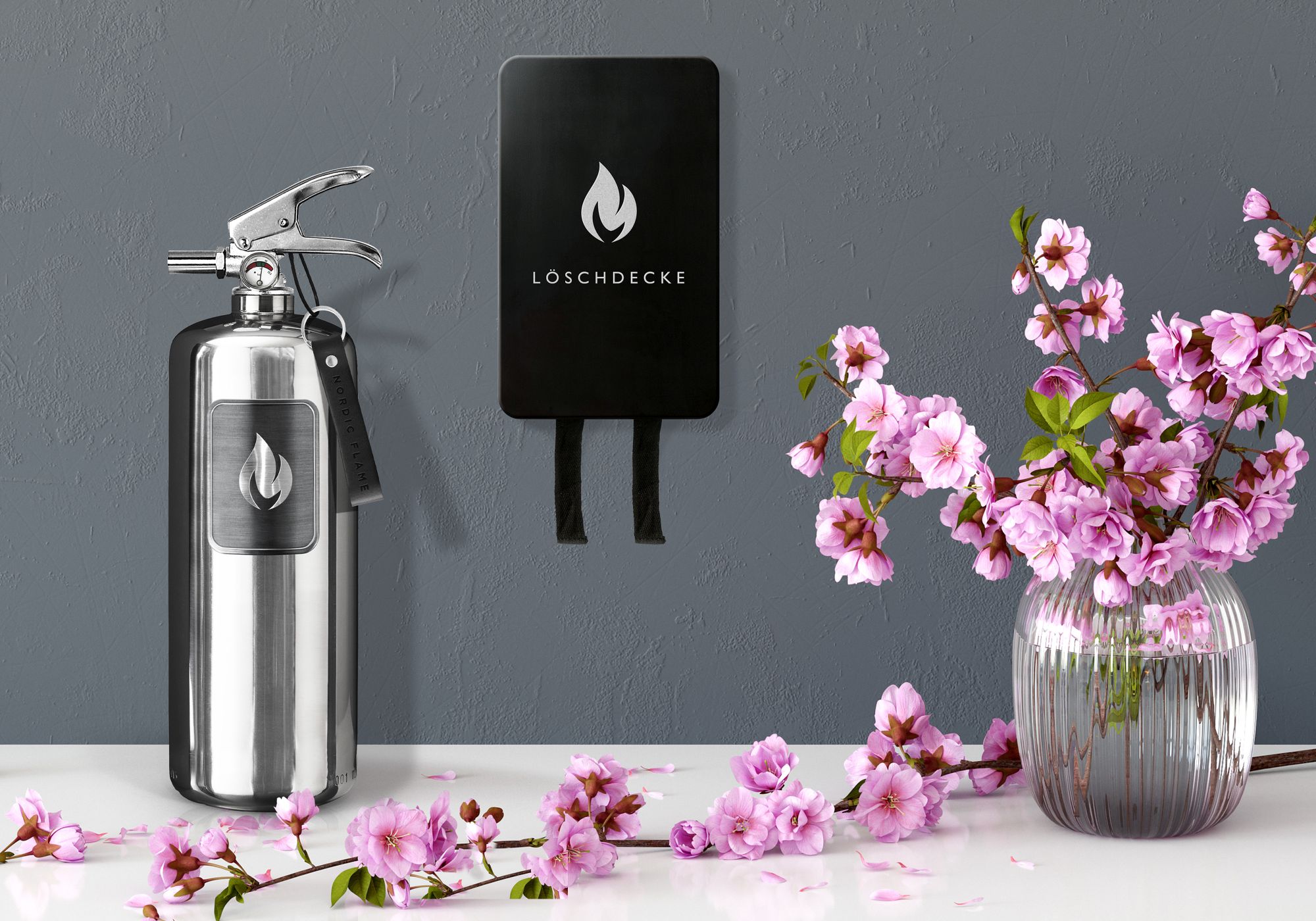Feuerlöscher Steel Edition 2 kg polierter Edelstahl Nordic Flame EINZELSTÜCK