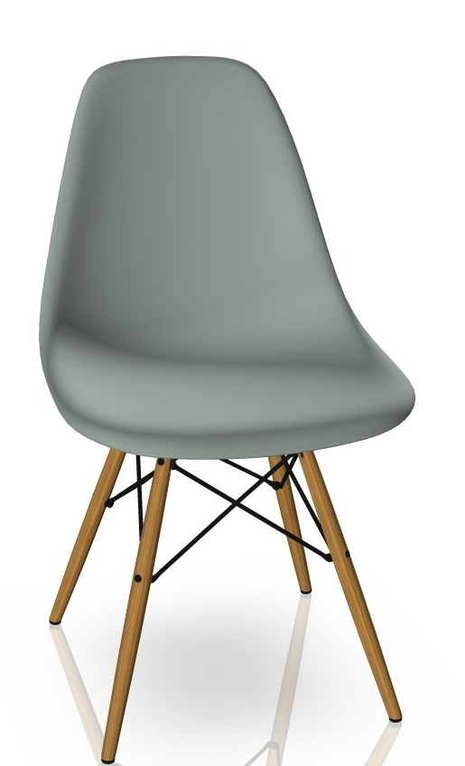 Eames Plastic Side Chair DSW Stuhl Vitra Esche honigfarben-Hellgrau