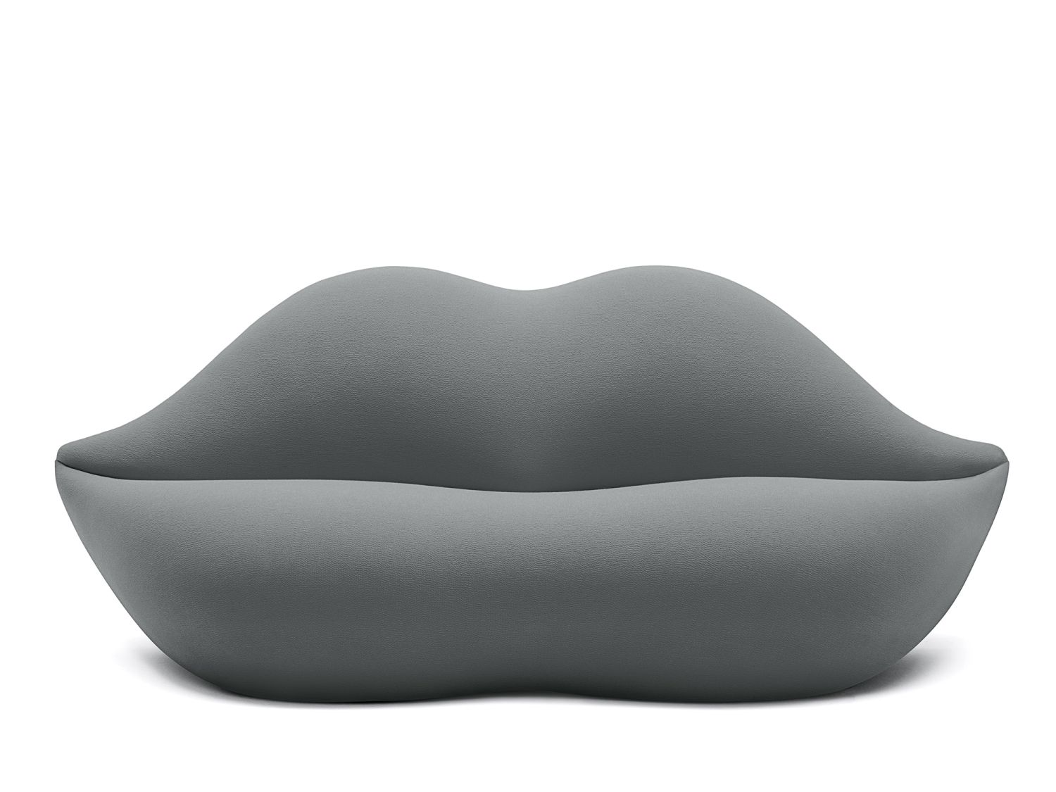 Graue Bocca Sofa Lippen Couch von Gufram, modernes Designmöbel für Wohnzimmer und Lounge.