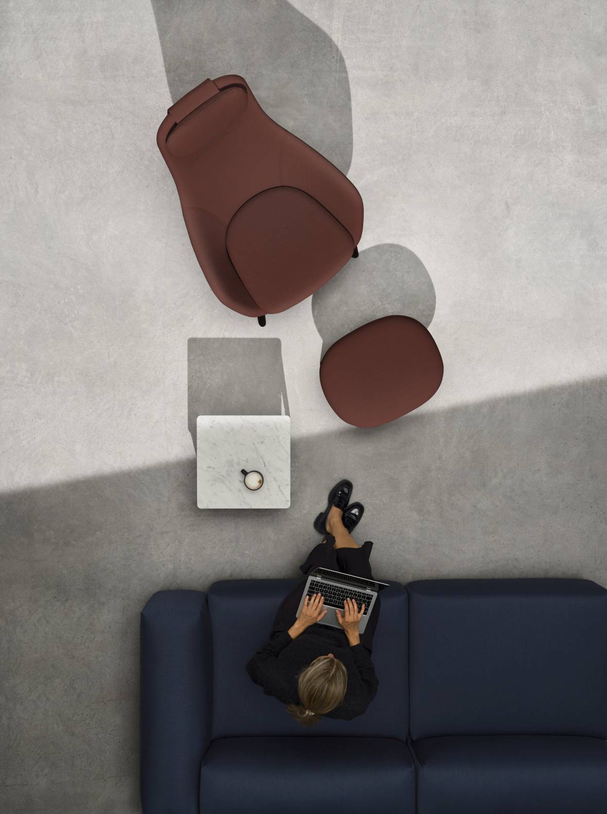 Hal Lounge Chair Sessel + Ottoman Sitzkissen integriert Vitra