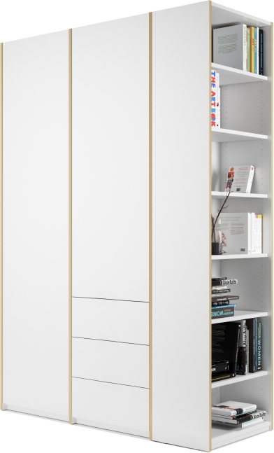 MODULAR PLUS Schrank Kombination mit Anbauregal rechts und 3 Schubkästen Müller Möbelwerkstätten