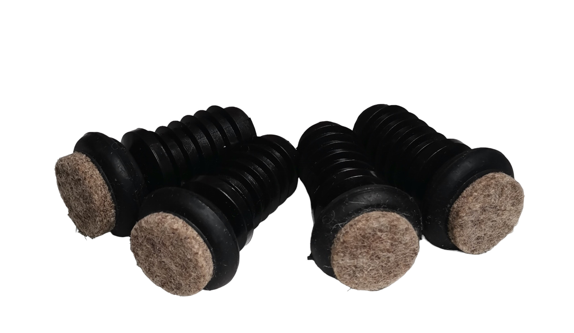 Bild von vier Gleitern mit Filz für About A Chair (AAC) Stühle.