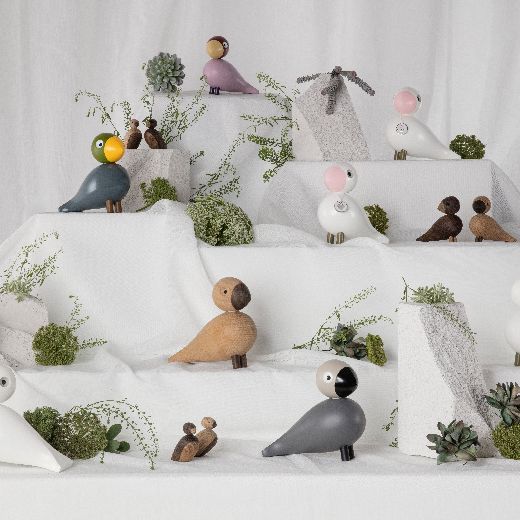 Songbirds Singvögel Holzfigur Nachtigall Kay Bojesen