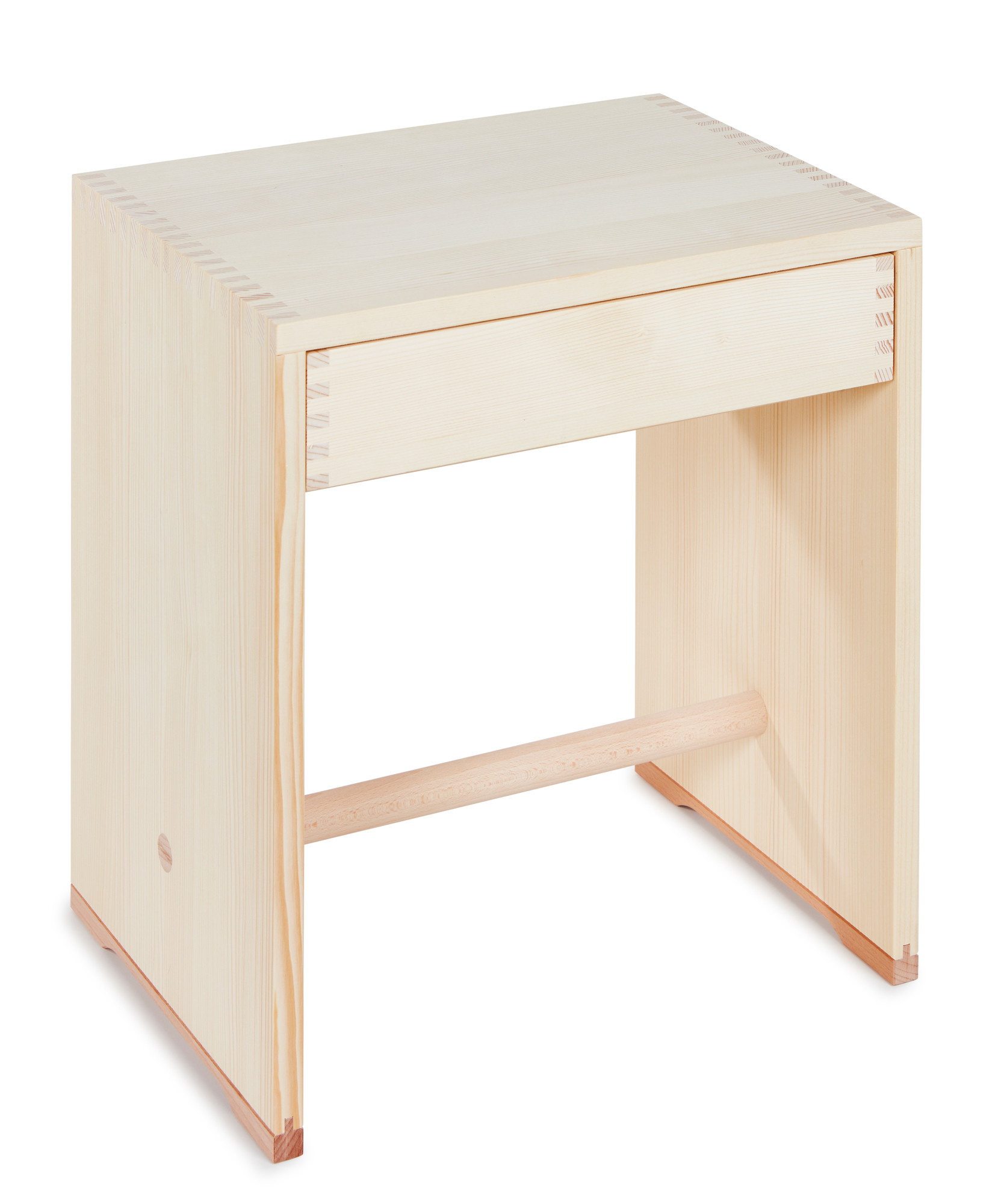 Ulmer Schubladen Hocker natur wb form