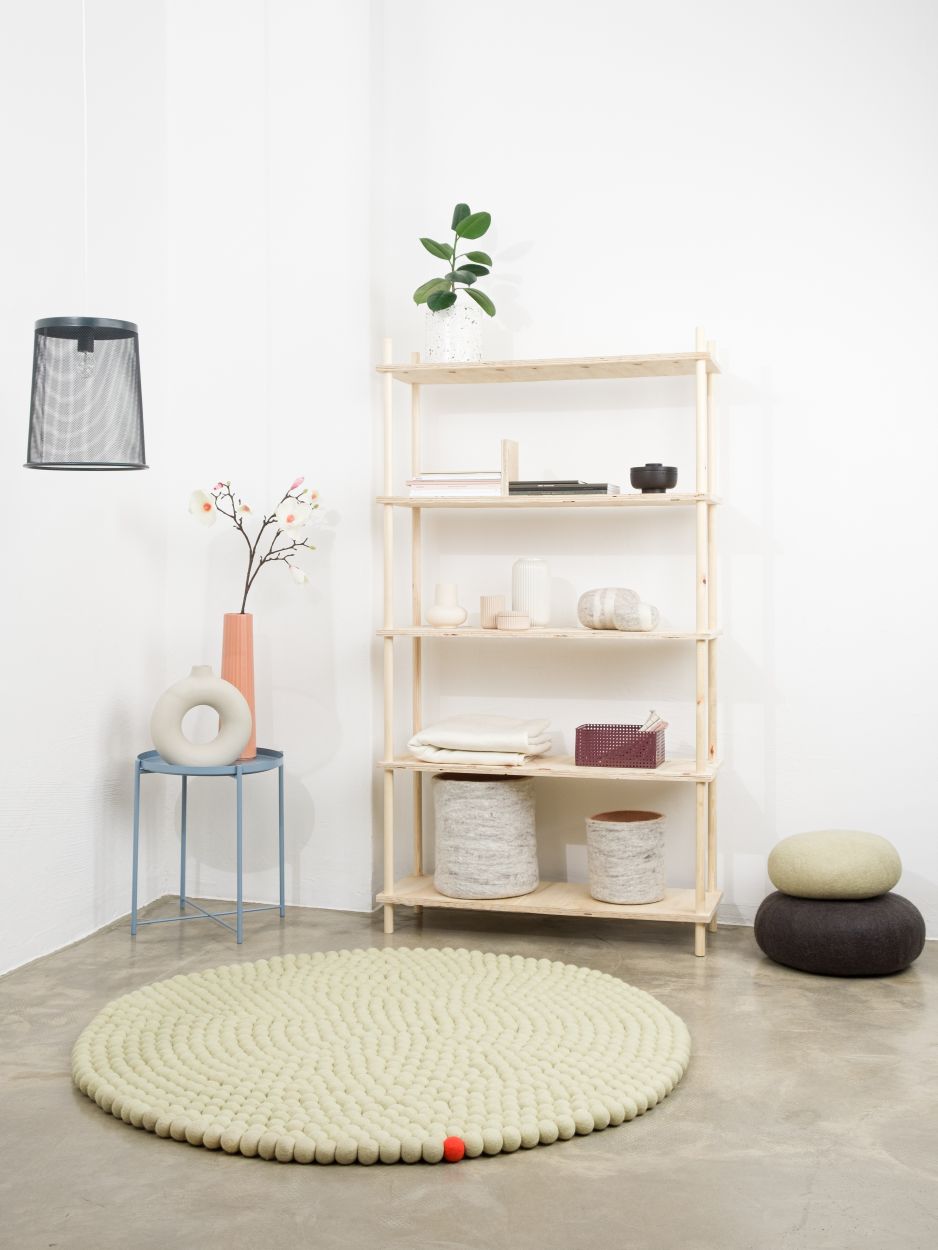 Big One Rund Filzteppich Ø 160 cm myfelt Grünbeige