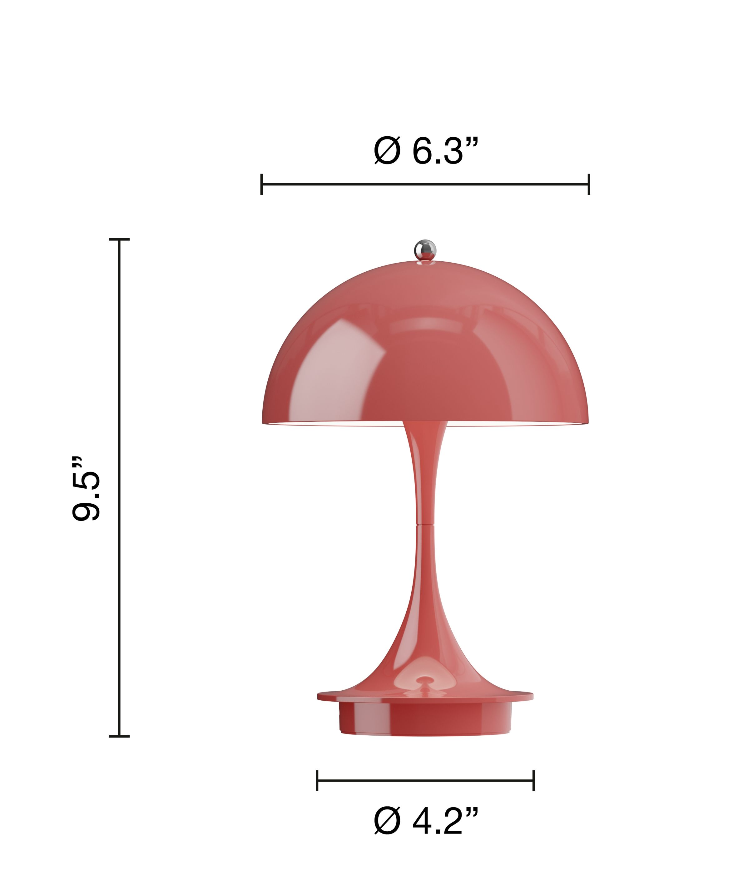 Panthella 160 Portable V3 Akku LED-Tischleuchte Indoor/Outdoor Louis Poulsen Undurchsichtig Koralle