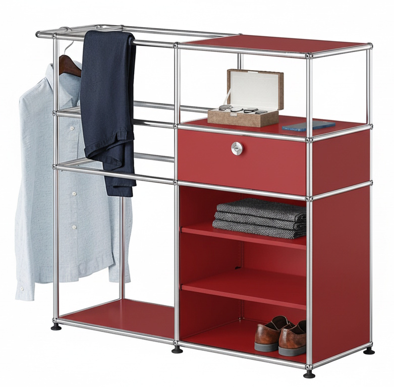 Garderobe USM Haller Rubinrot
