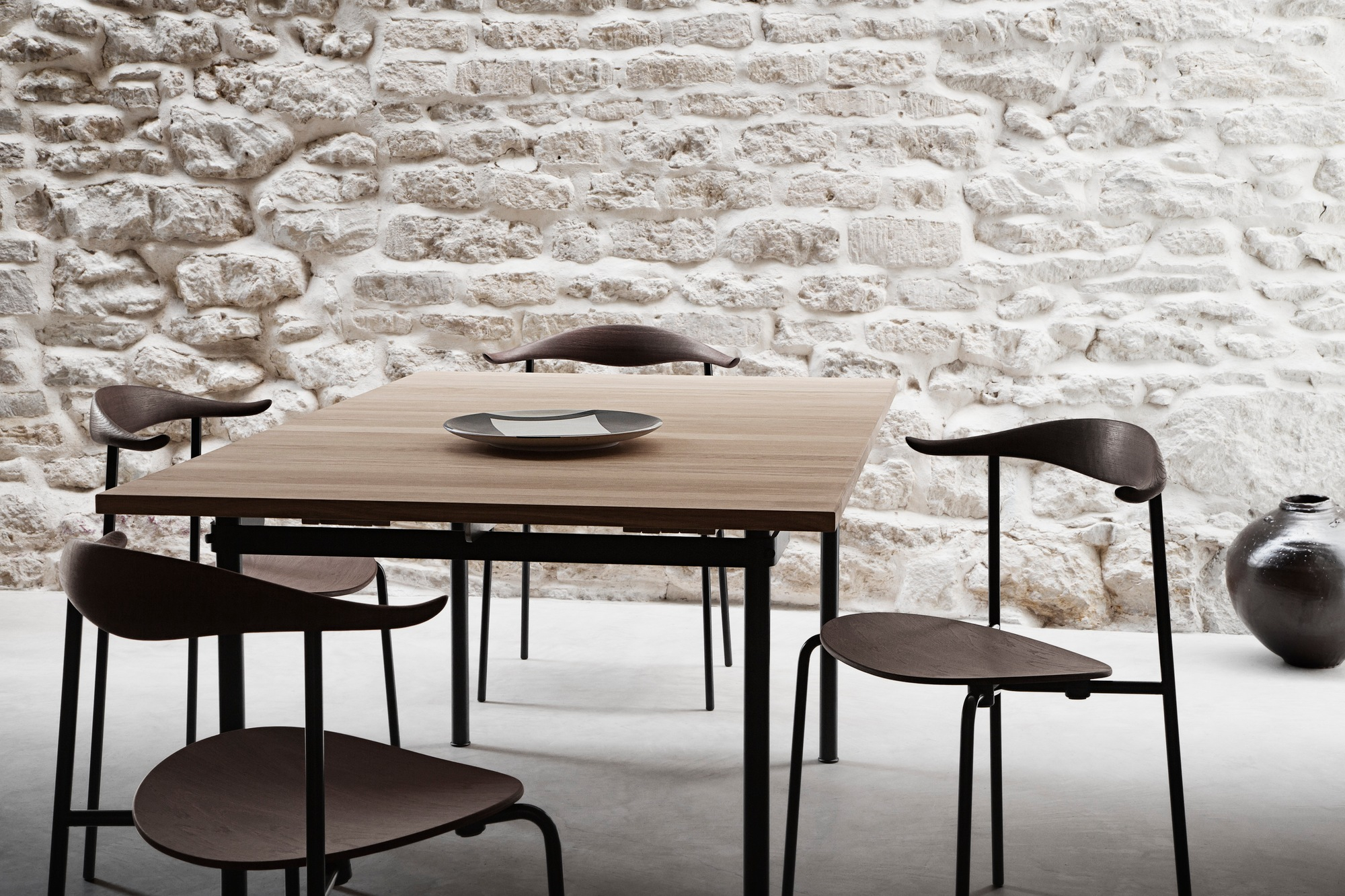CH88T Stuhl Gestell Stahl schwarz Carl Hansen & Søn