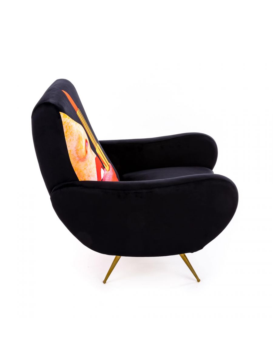 Toiletpaper Sessel Tongue black Seletti