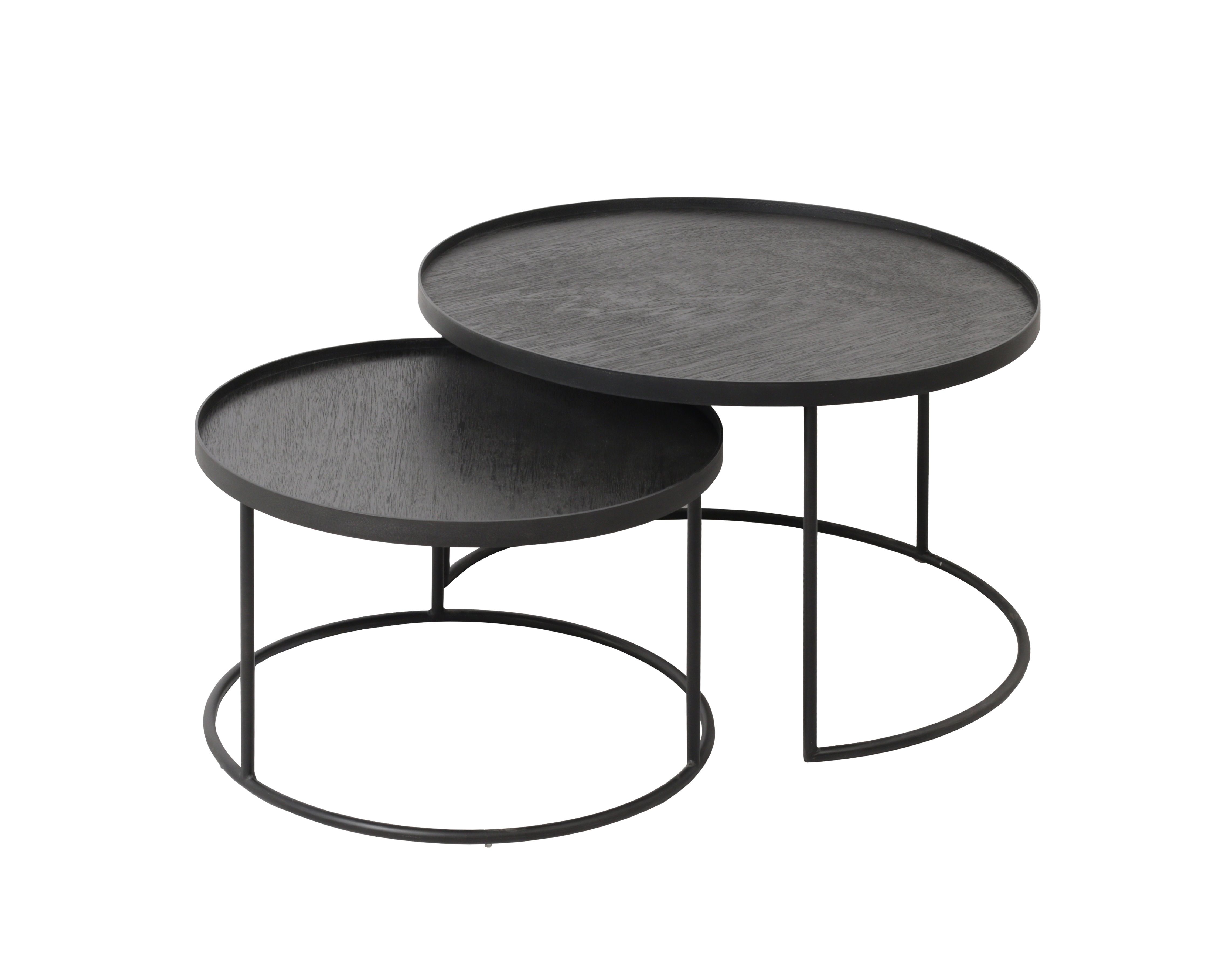 Couchtisch 2-er Set Schwarz Rund S/L Ethnicraft