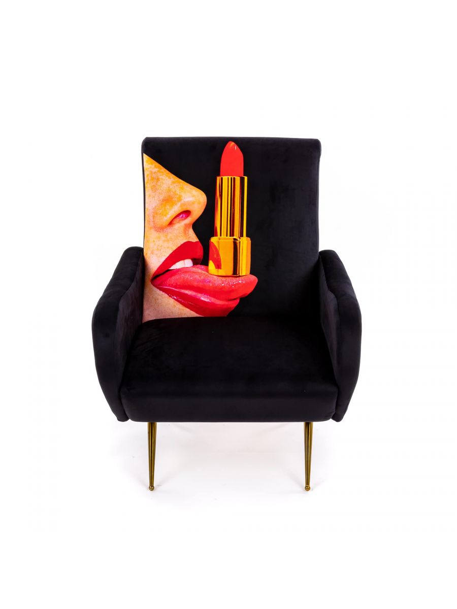 Toiletpaper Sessel Tongue black Seletti