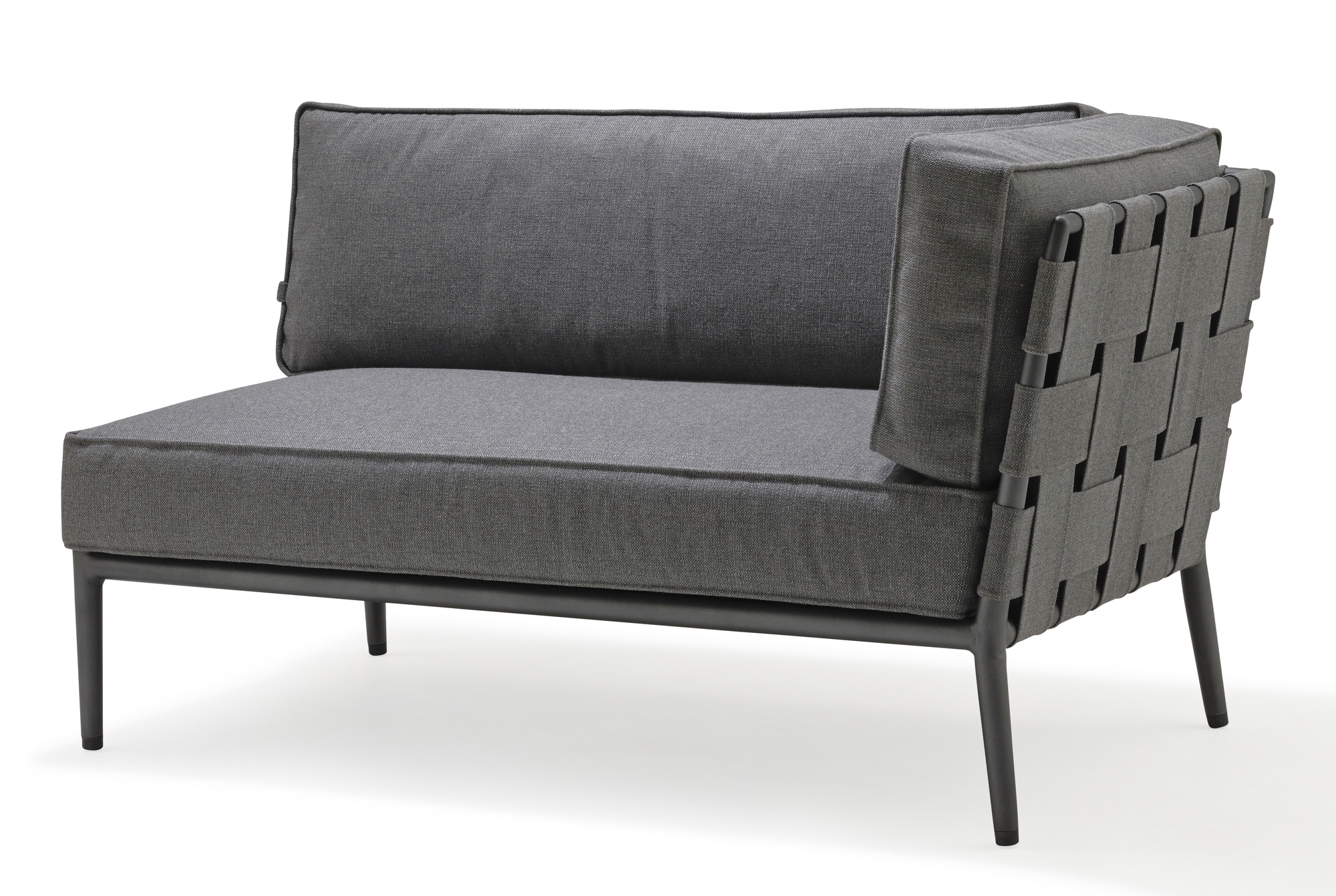 Conic Outdoor 2-Sitzer Modulsofa links grau Cane-Line