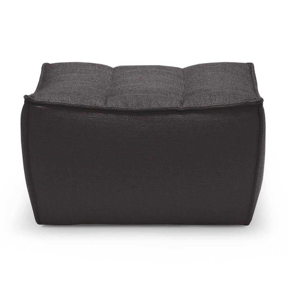 N701 Sofa Polsterhocker von Ethnicraft in Dunkelgrau: Quadratischer Hocker für Wohnzimmer und Lounge.