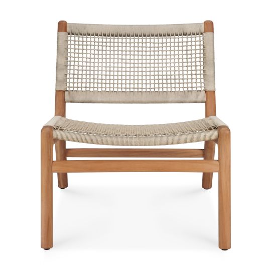 Jack Woven Outdoor Loungsessel Teak Kordel Beige Ethnicraft