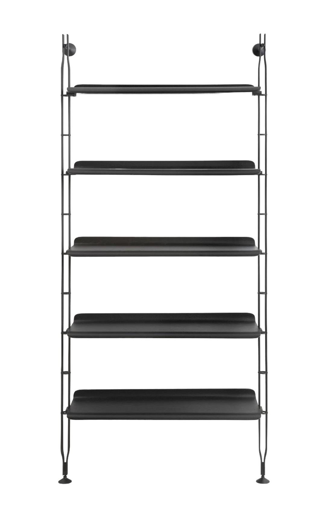 Adam Wood Regal 5 Ablagen / 2 Regalsteher Esche schwarz Kartell EINZELSTÜCK