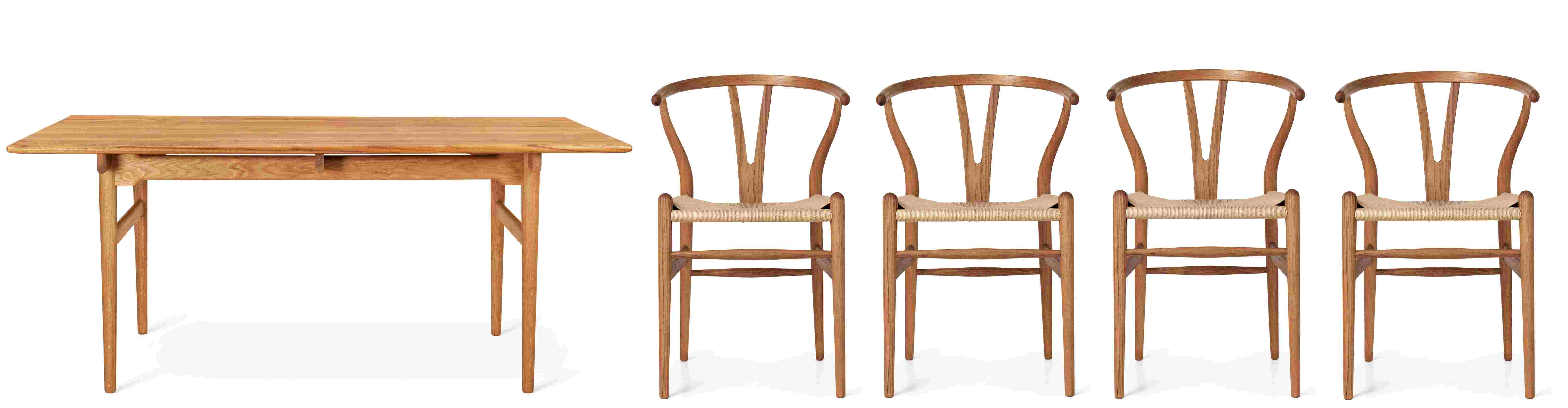 Dining Set 1 CH327 B 190 cm + 4x CH24 Chair Teak Carl Hansen & Søn
