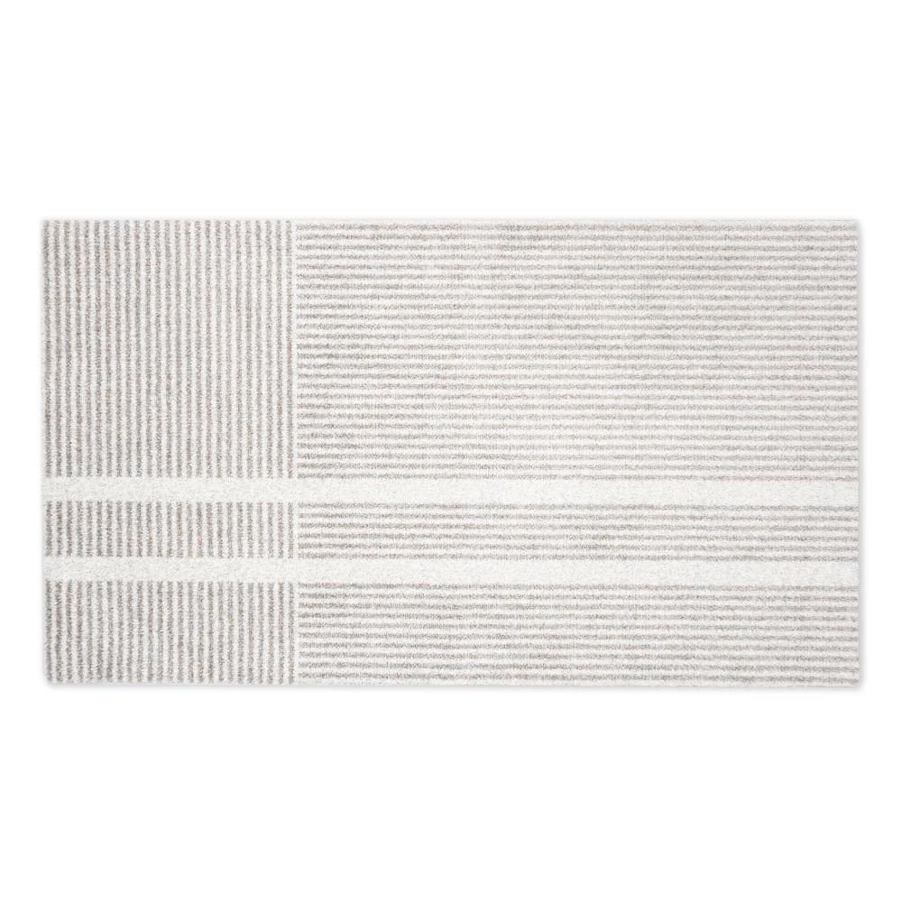 Løype Fußmatte Breezy Beige: Beige Indoor/Outdoor Matte mit Streifenmuster, 85x150 cm, für Eingangsbereich.