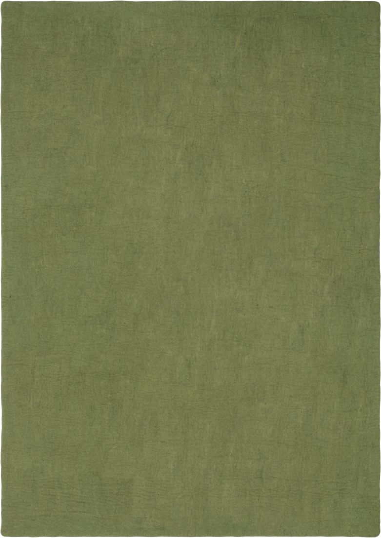Grüner, rechteckiger Filzteppich (160x230 cm) von myfelt. Kaspar Teppich, ideal für Wohnzimmer und Schlafzimmer.