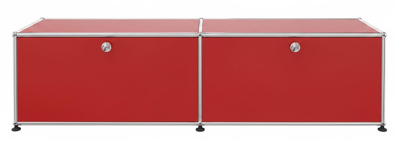USM Haller Lowboard 2 Klappen Rubinrot