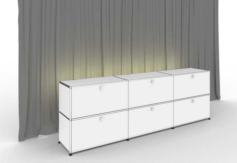 E Sideboard beleuchtet mit 6 Klapptüren reinweiß USM Haller