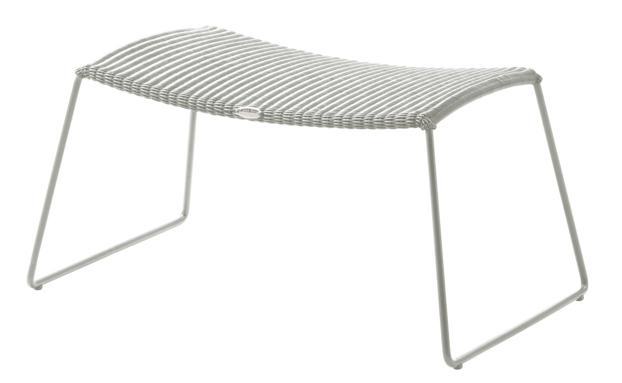 Breeze Outdoor Hocker von Cane-Line, weiss-grau, aus wetterfestem Rattan für Garten und Terrasse.
